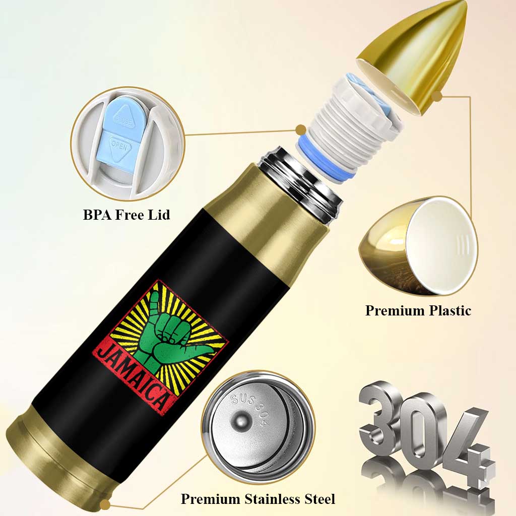 Jamaica Rasta Shaka Sign Bullet Tumbler Retro Reggae Vibes - Wonder Print Shop