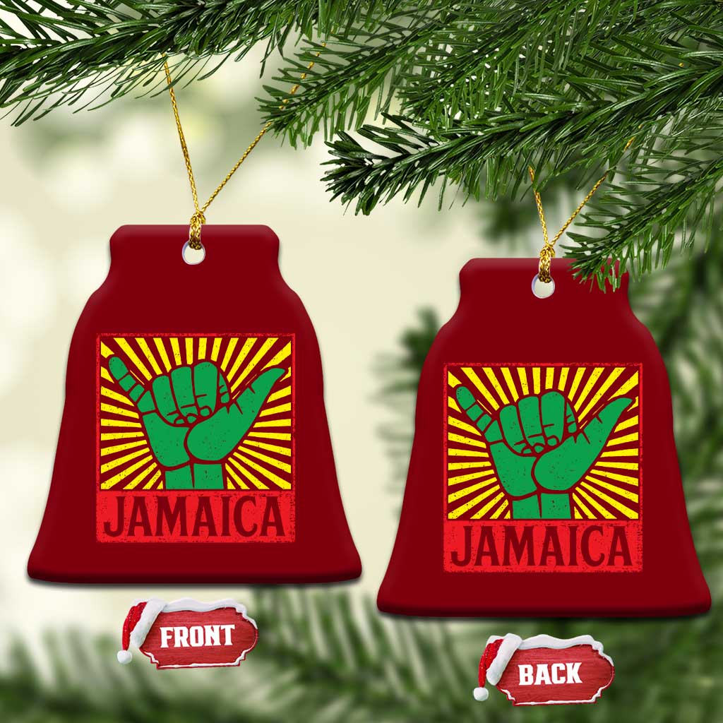 Jamaica Rasta Shaka Sign Ceramic Ornament Retro Reggae Vibes - Wonder Print Shop
