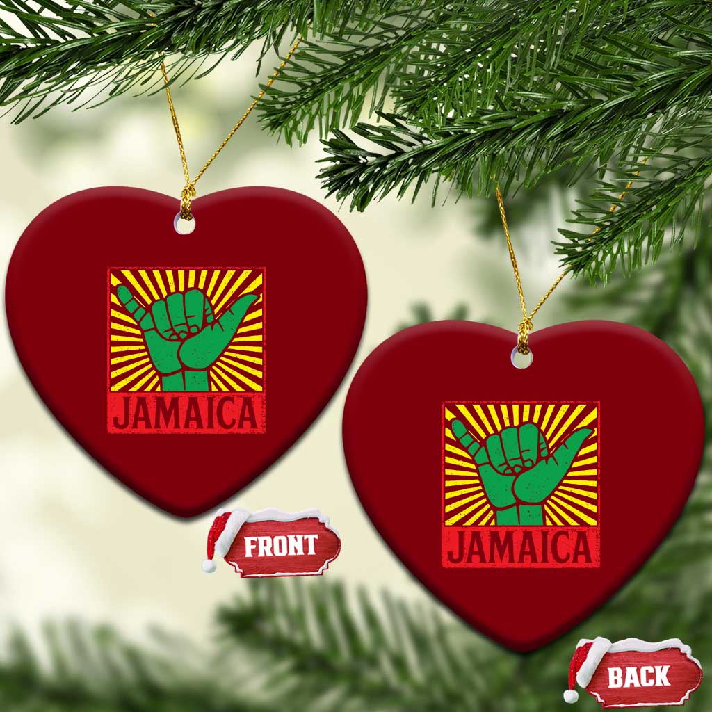 Jamaica Rasta Shaka Sign Ceramic Ornament Retro Reggae Vibes - Wonder Print Shop