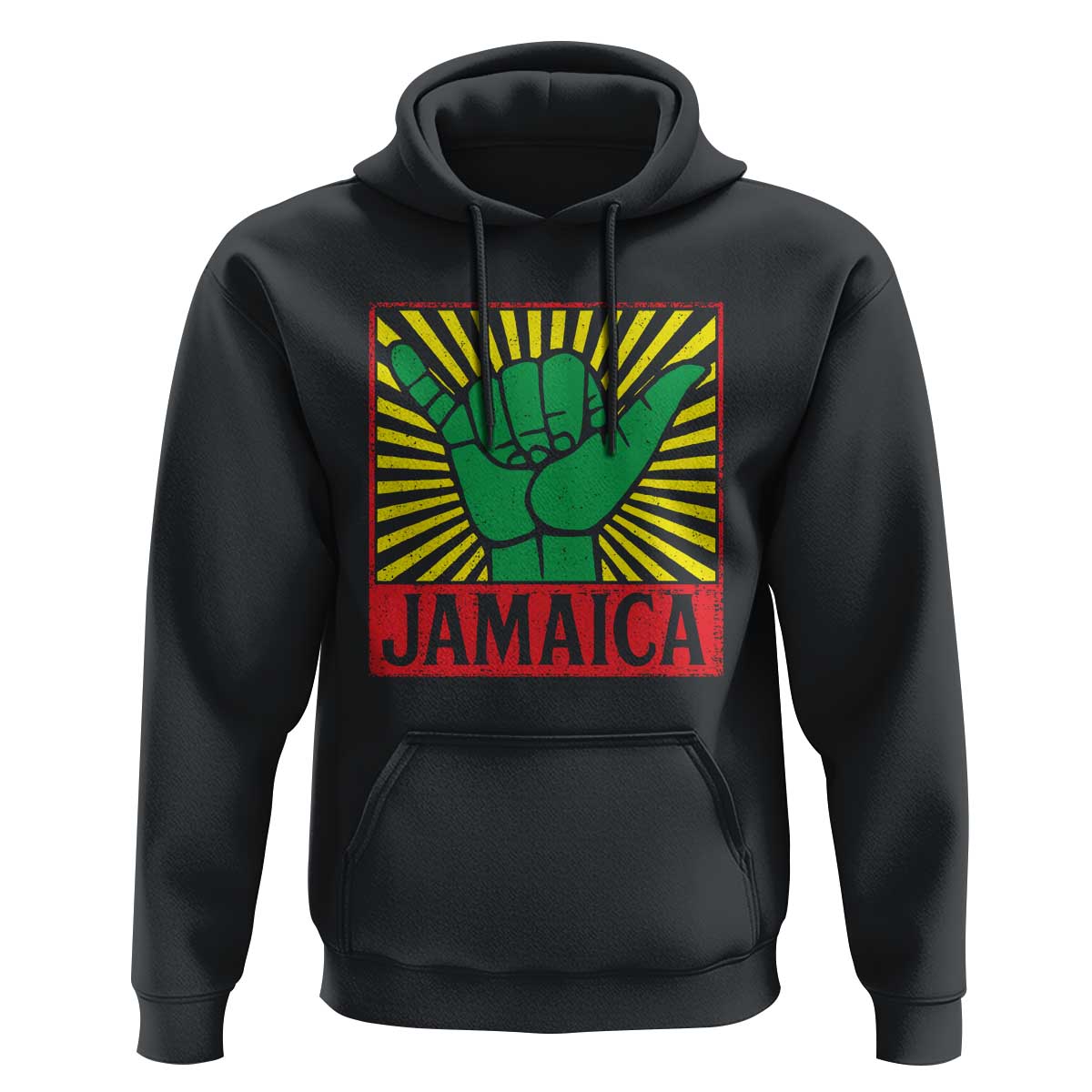 Jamaica Rasta Shaka Sign Hoodie Retro Reggae Vibes - Wonder Print Shop