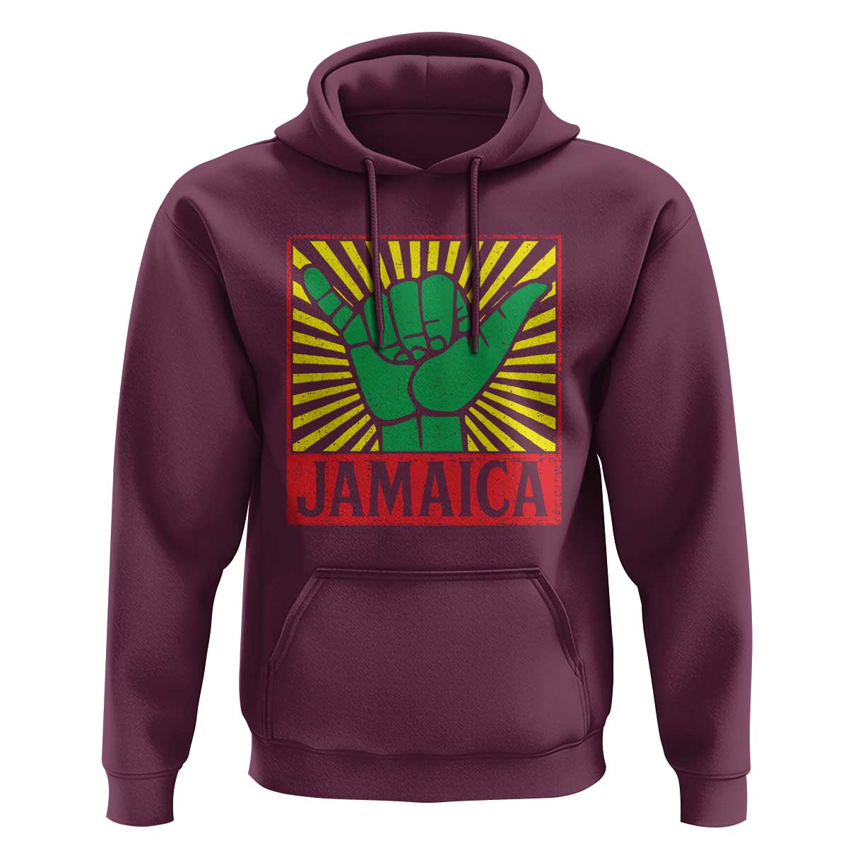 Jamaica Rasta Shaka Sign Hoodie Retro Reggae Vibes - Wonder Print Shop