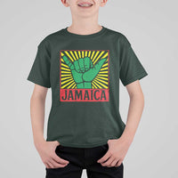 Jamaica Rasta Shaka Sign T Shirt For Kid Retro Reggae Vibes - Wonder Print Shop
