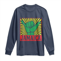 Jamaica Rasta Shaka Sign Long Sleeve Shirt Retro Reggae Vibes - Wonder Print Shop
