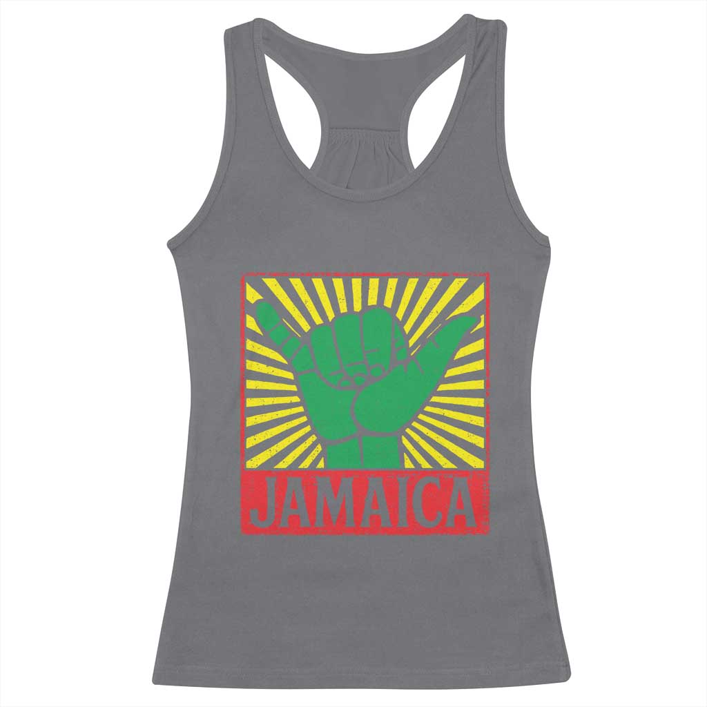 Jamaica Rasta Shaka Sign Racerback Tank Top Retro Reggae Vibes - Wonder Print Shop