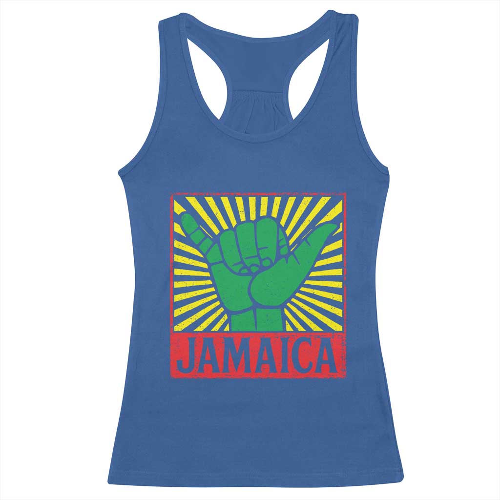 Jamaica Rasta Shaka Sign Racerback Tank Top Retro Reggae Vibes - Wonder Print Shop