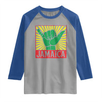 Jamaica Rasta Shaka Sign Raglan Shirt Retro Reggae Vibes - Wonder Print Shop