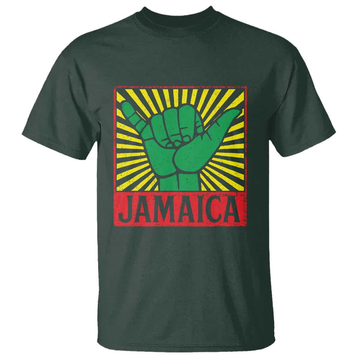 Jamaica Rasta Shaka Sign T Shirt Retro Reggae Vibes - Wonder Print Shop