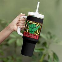 Jamaica Rasta Shaka Sign Tumbler With Handle Retro Reggae Vibes - Wonder Print Shop