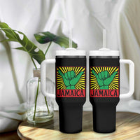 Jamaica Rasta Shaka Sign Tumbler With Handle Retro Reggae Vibes - Wonder Print Shop