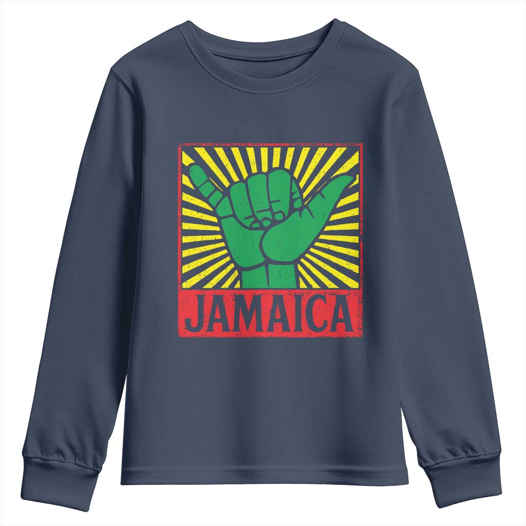 Jamaica Rasta Shaka Sign Youth Sweatshirt Retro Reggae Vibes - Wonder Print Shop