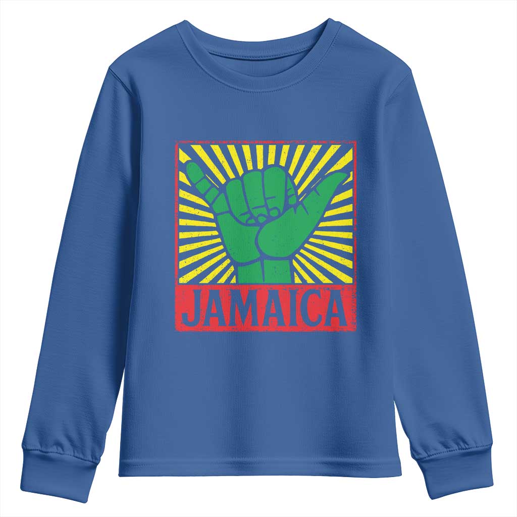 Jamaica Rasta Shaka Sign Youth Sweatshirt Retro Reggae Vibes - Wonder Print Shop