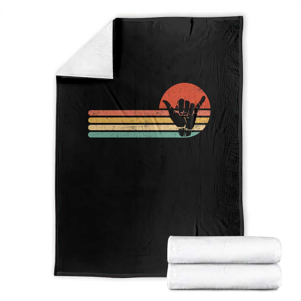 Shaka Hand Throw Blanket Retro Vintage Shaka Sign Rasta Hawaii Hawaiian - Wonder Print Shop