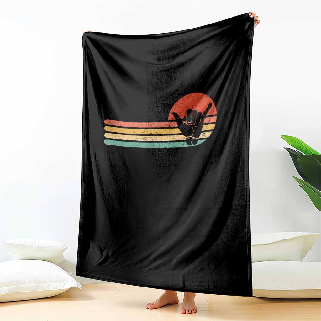 Shaka Hand Throw Blanket Retro Vintage Shaka Sign Rasta Hawaii Hawaiian - Wonder Print Shop