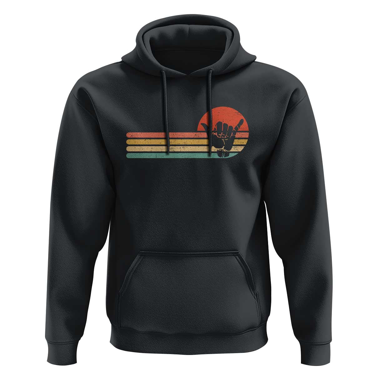 Shaka Hand Hoodie Retro Vintage Shaka Sign Rasta Hawaii Hawaiian - Wonder Print Shop