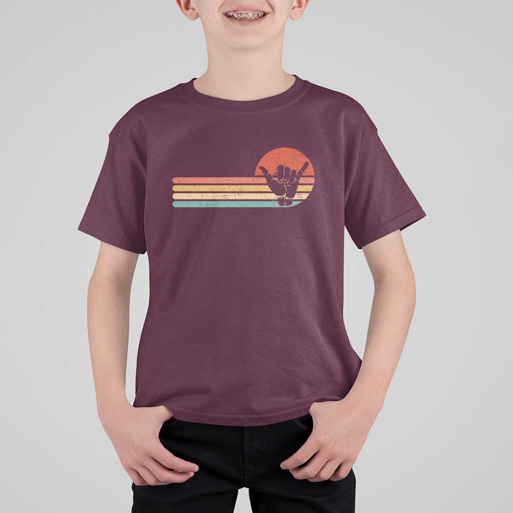Shaka Hand T Shirt For Kid Retro Vintage Shaka Sign Rasta Hawaii Hawaiian - Wonder Print Shop