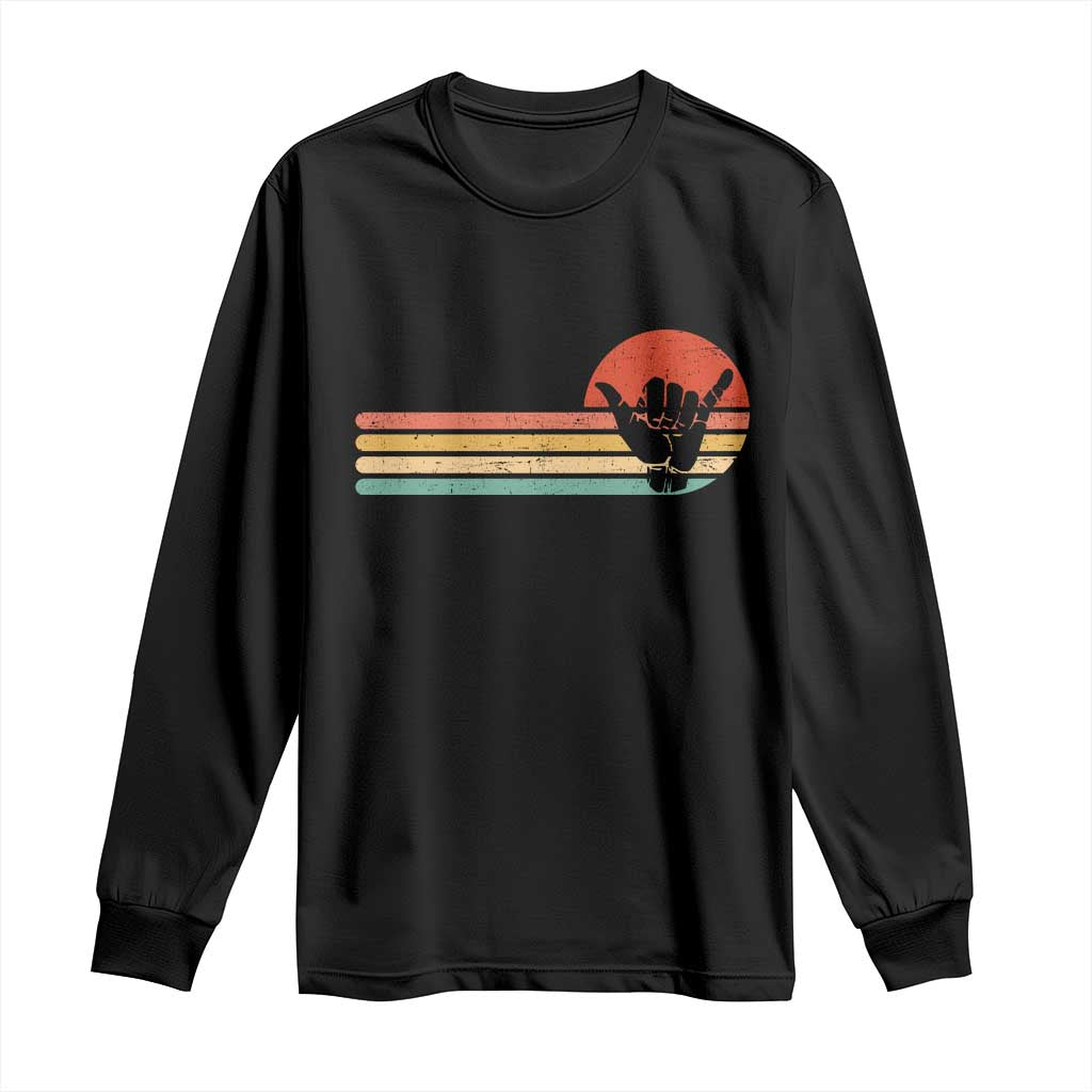Shaka Hand Long Sleeve Shirt Retro Vintage Shaka Sign Rasta Hawaii Hawaiian - Wonder Print Shop