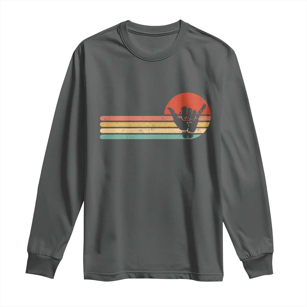 Shaka Hand Long Sleeve Shirt Retro Vintage Shaka Sign Rasta Hawaii Hawaiian - Wonder Print Shop