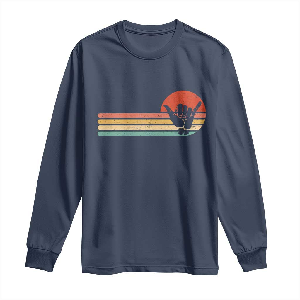 Shaka Hand Long Sleeve Shirt Retro Vintage Shaka Sign Rasta Hawaii Hawaiian - Wonder Print Shop