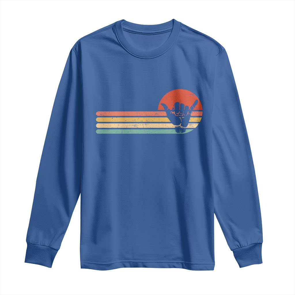 Shaka Hand Long Sleeve Shirt Retro Vintage Shaka Sign Rasta Hawaii Hawaiian - Wonder Print Shop