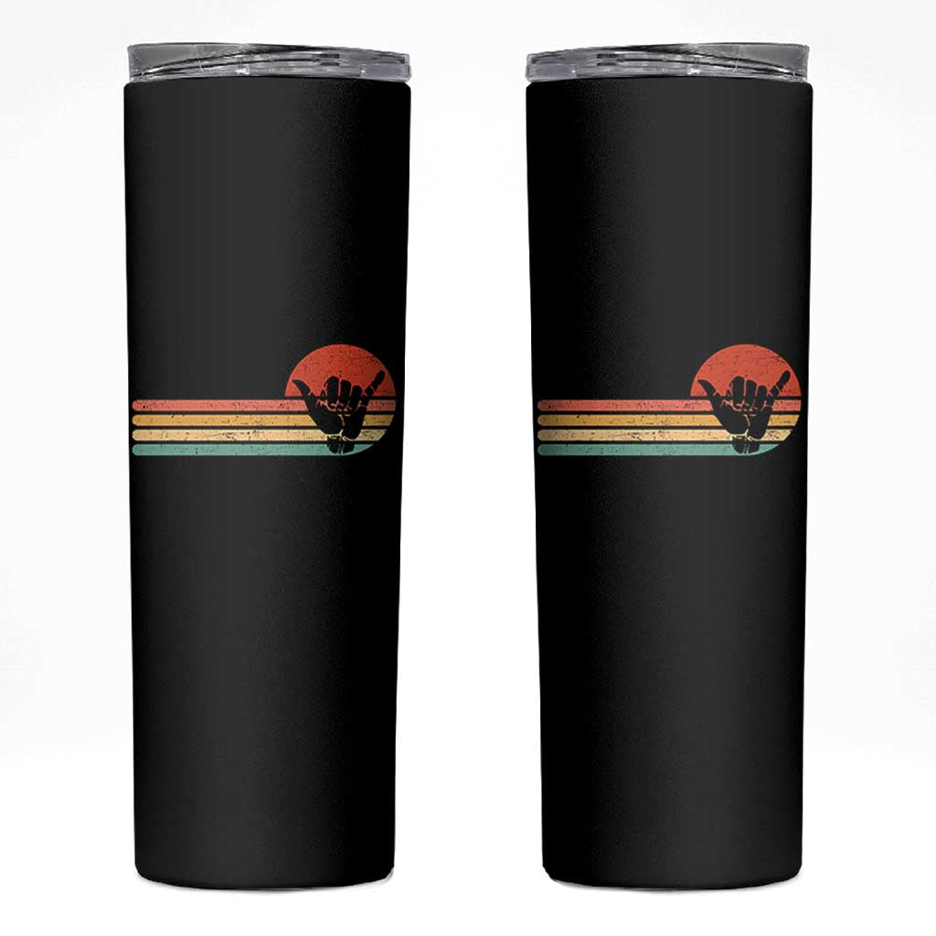 Shaka Hand Skinny Tumbler Retro Vintage Shaka Sign Rasta Hawaii Hawaiian - Wonder Print Shop