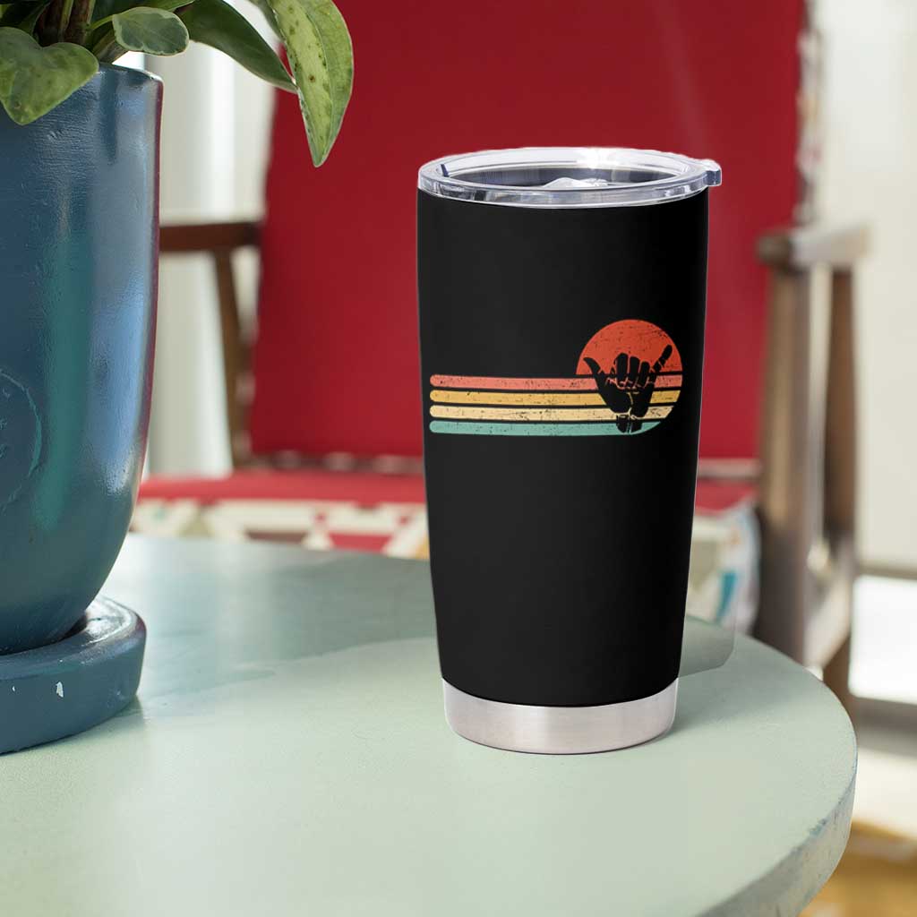 Shaka Hand Tumbler Cup Retro Vintage Shaka Sign Rasta Hawaii Hawaiian - Wonder Print Shop