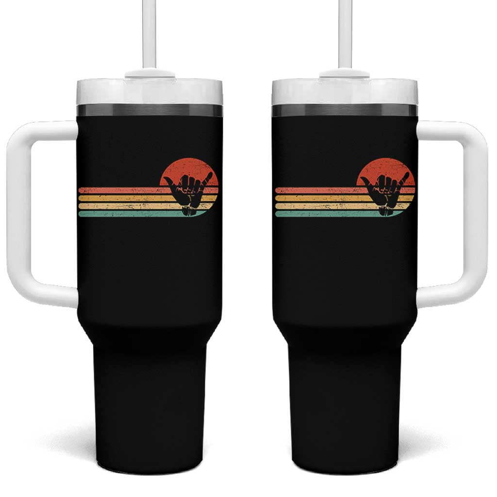 Shaka Hand Tumbler With Handle Retro Vintage Shaka Sign Rasta Hawaii Hawaiian - Wonder Print Shop