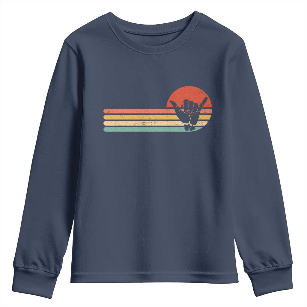 Shaka Hand Youth Sweatshirt Retro Vintage Shaka Sign Rasta Hawaii Hawaiian - Wonder Print Shop