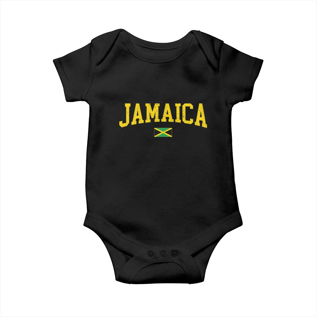 Vintage Jamaica Baby Onesie Retro Jamaican Flag National Pride Vacation - Wonder Print Shop