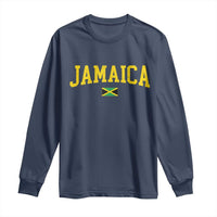 Vintage Jamaica Long Sleeve Shirt Retro Jamaican Flag National Pride Vacation - Wonder Print Shop