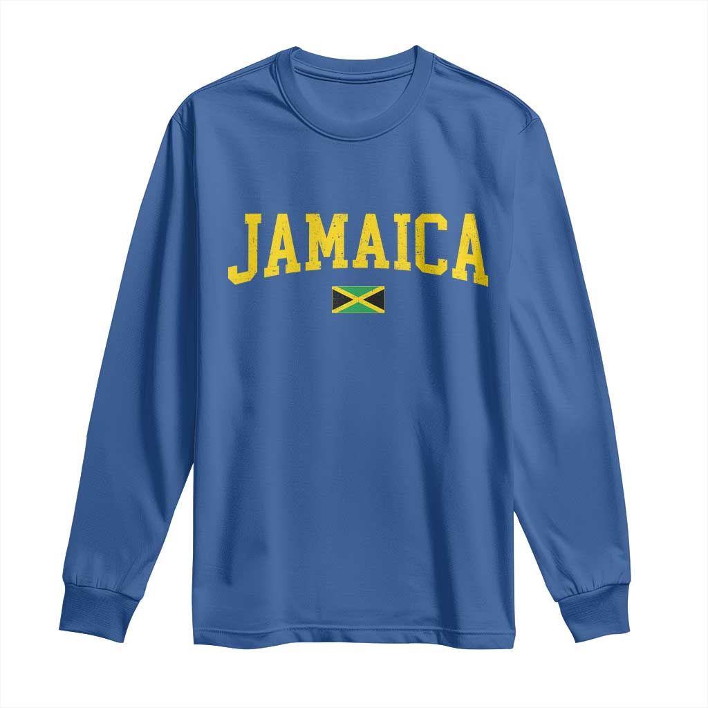 Vintage Jamaica Long Sleeve Shirt Retro Jamaican Flag National Pride Vacation - Wonder Print Shop