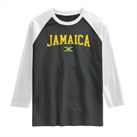 Vintage Jamaica Raglan Shirt Retro Jamaican Flag National Pride Vacation - Wonder Print Shop