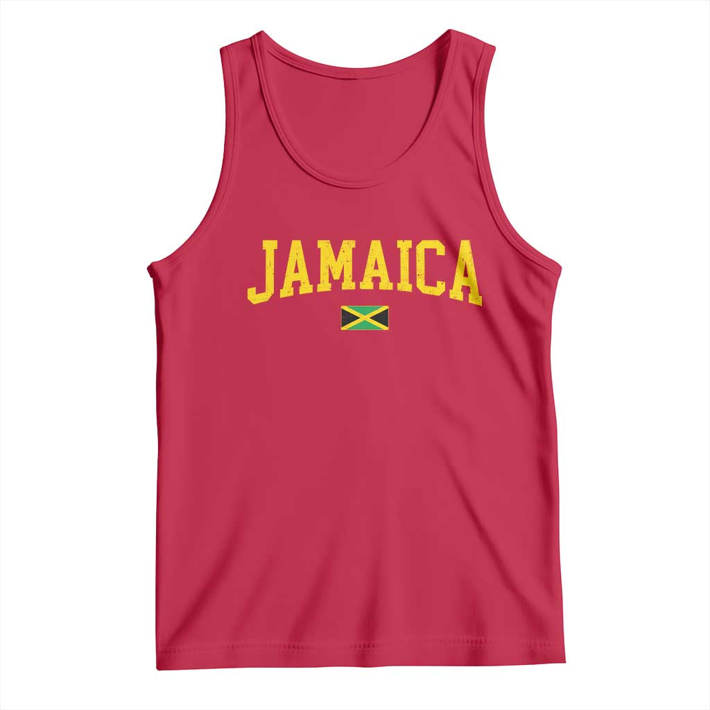 Vintage Jamaica Tank Top Retro Jamaican Flag National Pride Vacation - Wonder Print Shop