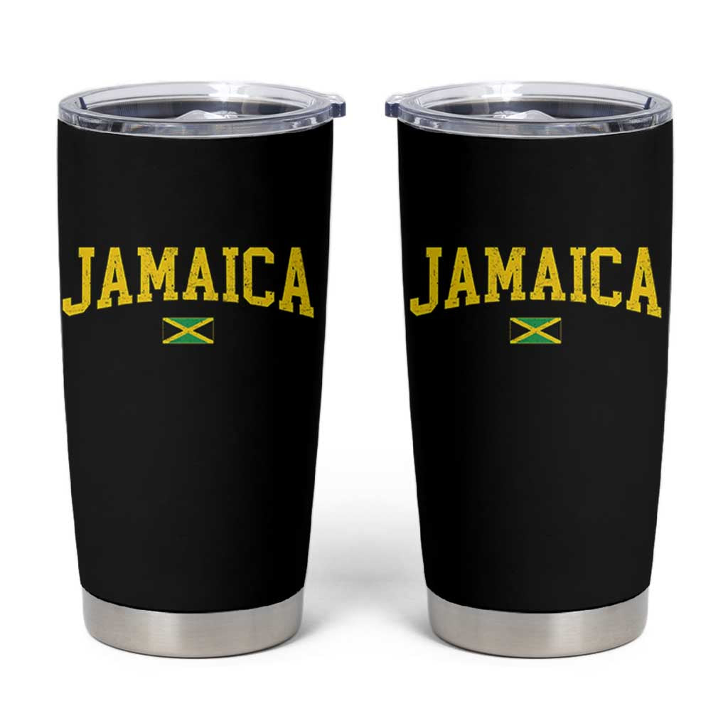Vintage Jamaica Tumbler Cup Retro Jamaican Flag National Pride Vacation - Wonder Print Shop