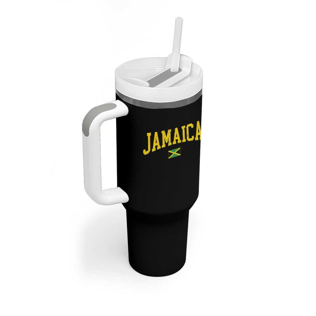 Vintage Jamaica Tumbler With Handle Retro Jamaican Flag National Pride Vacation - Wonder Print Shop