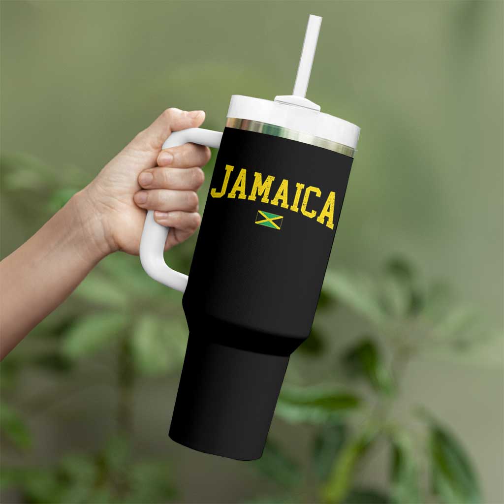 Vintage Jamaica Tumbler With Handle Retro Jamaican Flag National Pride Vacation - Wonder Print Shop
