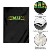 Jamaican Pride Garden Flag Retro Jamaica Flag Distressed Varsity Lettering Style - Wonder Print Shop
