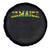 Jamaican Pride Spare Tire Cover Retro Jamaica Flag Distressed Varsity Lettering Style - Wonder Print Shop
