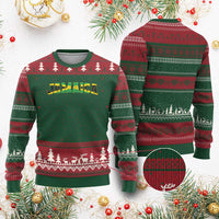 Jamaican Pride Ugly Christmas Sweater Retro Jamaica Flag Distressed Varsity Lettering Style - Wonder Print Shop
