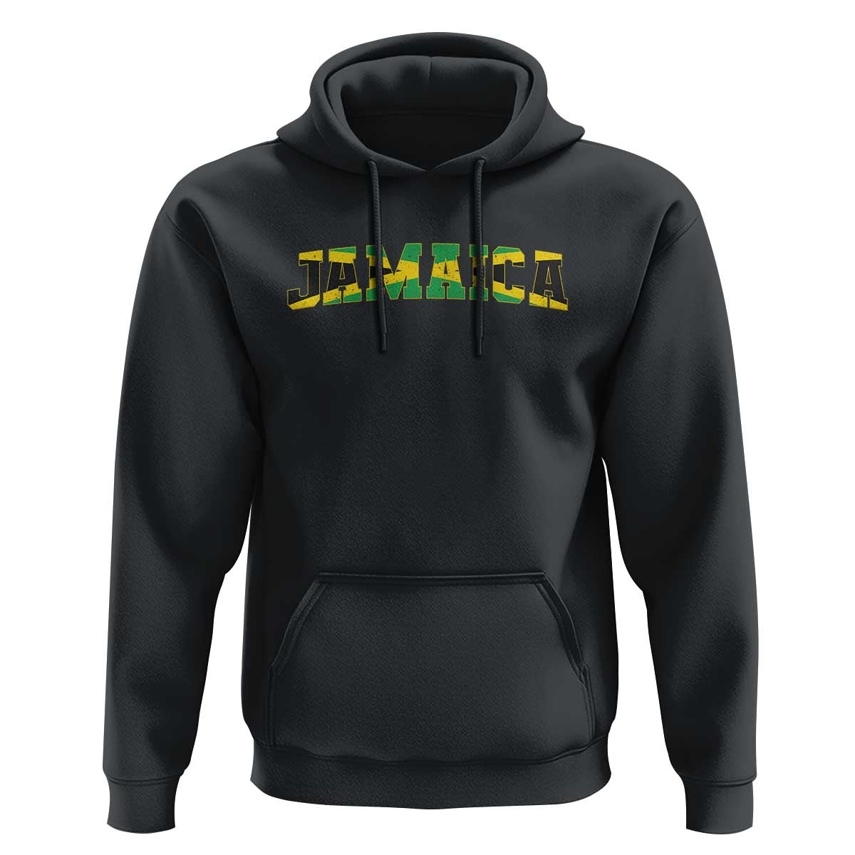 Jamaican Pride Hoodie Retro Jamaica Flag Distressed Varsity Lettering Style - Wonder Print Shop