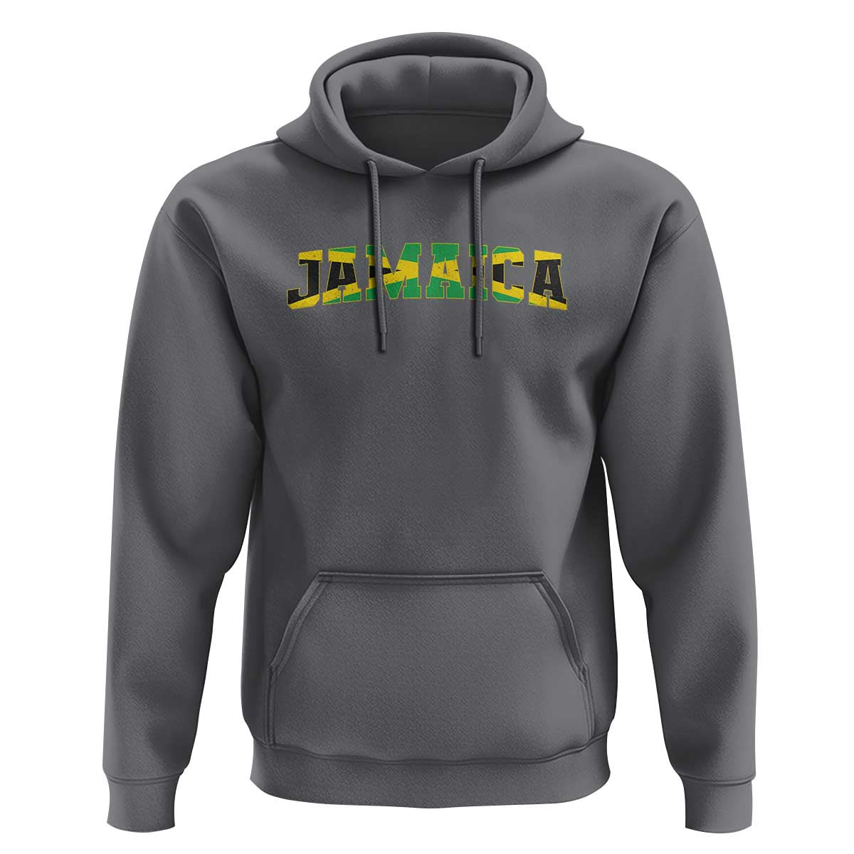 Jamaican Pride Hoodie Retro Jamaica Flag Distressed Varsity Lettering Style - Wonder Print Shop