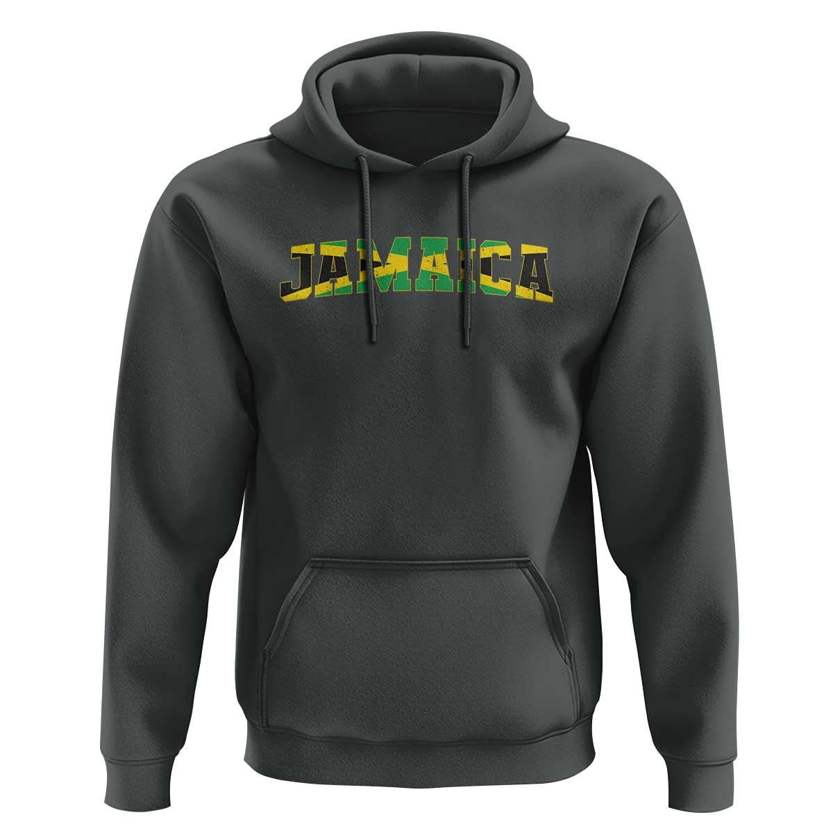 Jamaican Pride Hoodie Retro Jamaica Flag Distressed Varsity Lettering Style - Wonder Print Shop