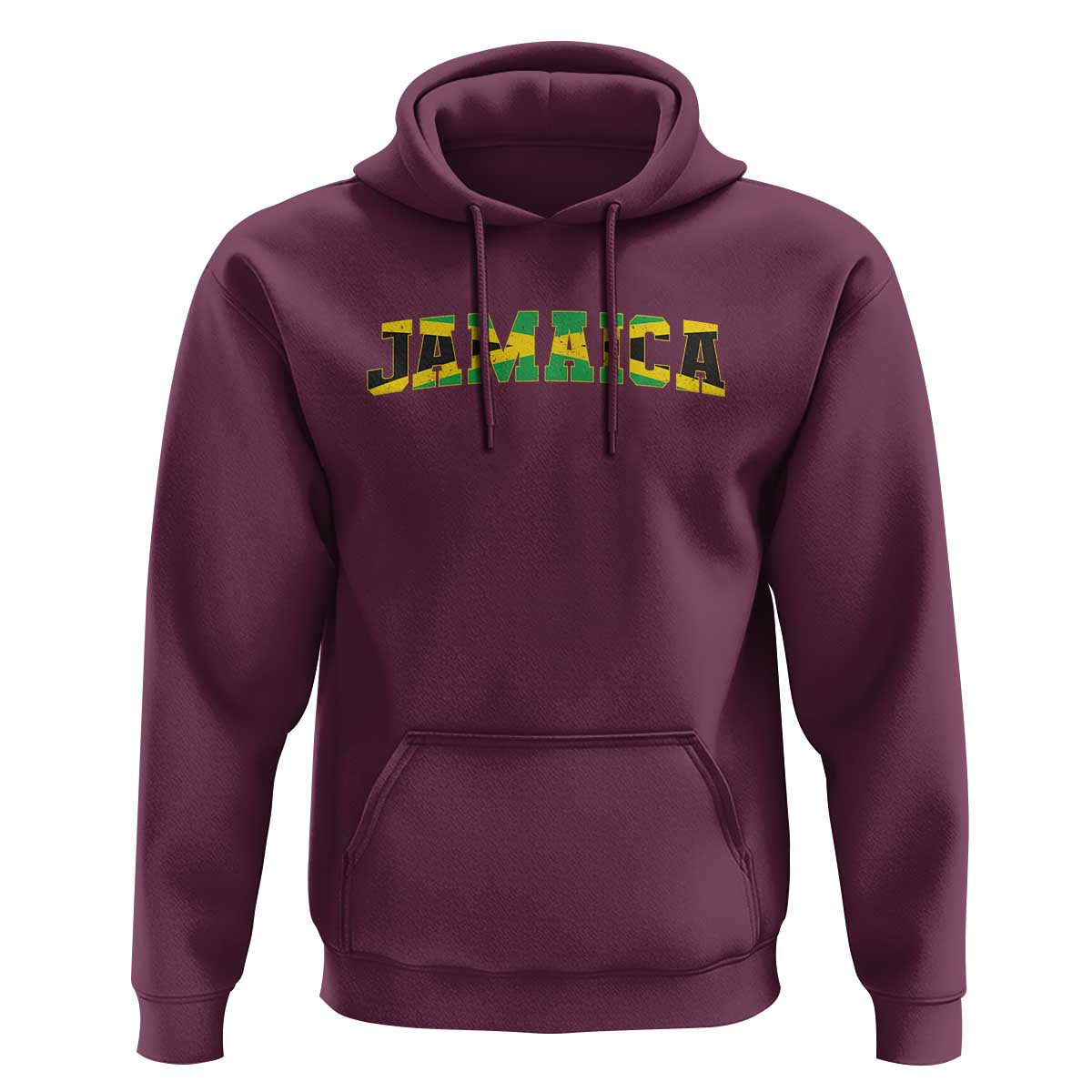 Jamaican Pride Hoodie Retro Jamaica Flag Distressed Varsity Lettering Style - Wonder Print Shop