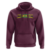Jamaican Pride Hoodie Retro Jamaica Flag Distressed Varsity Lettering Style - Wonder Print Shop