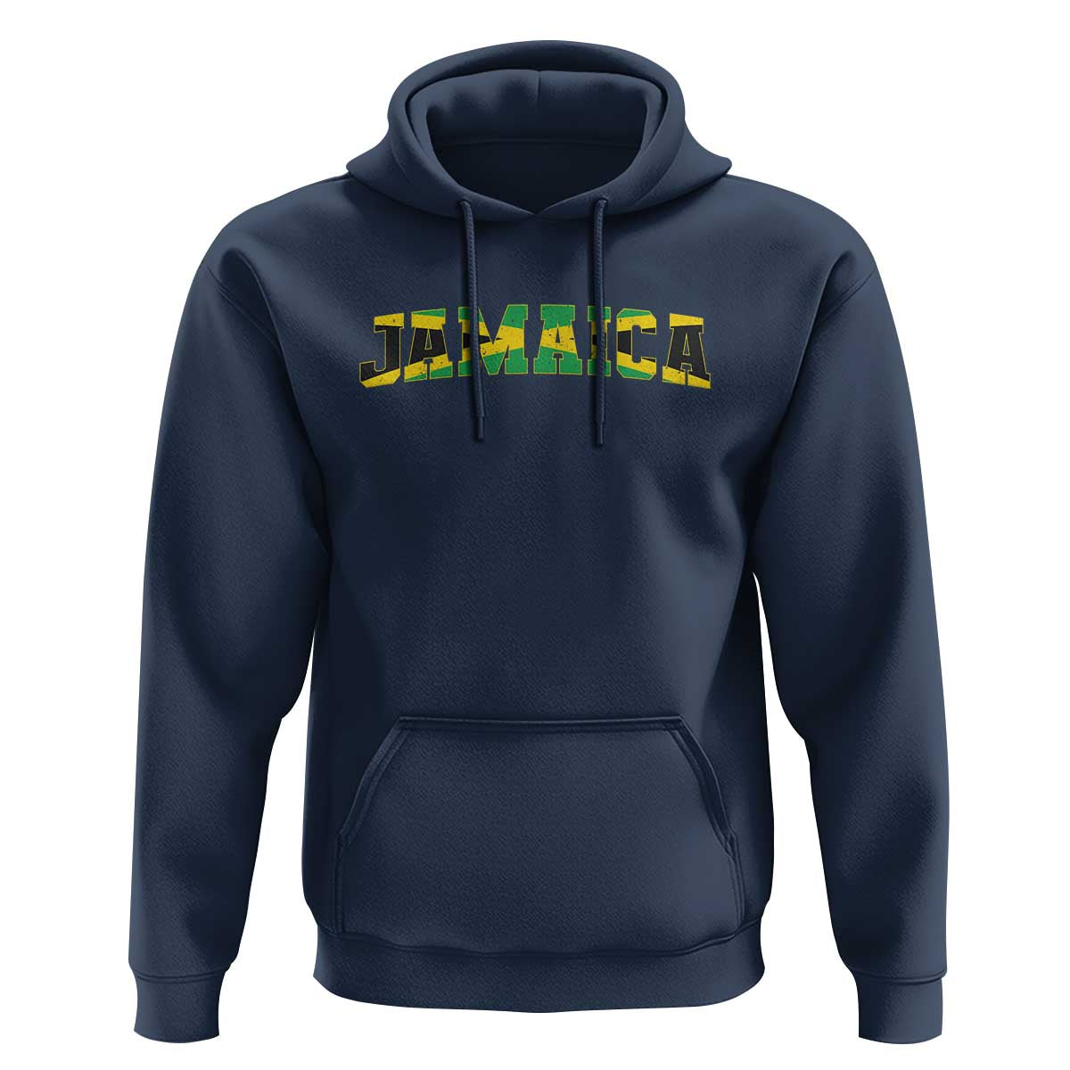 Jamaican Pride Hoodie Retro Jamaica Flag Distressed Varsity Lettering Style - Wonder Print Shop