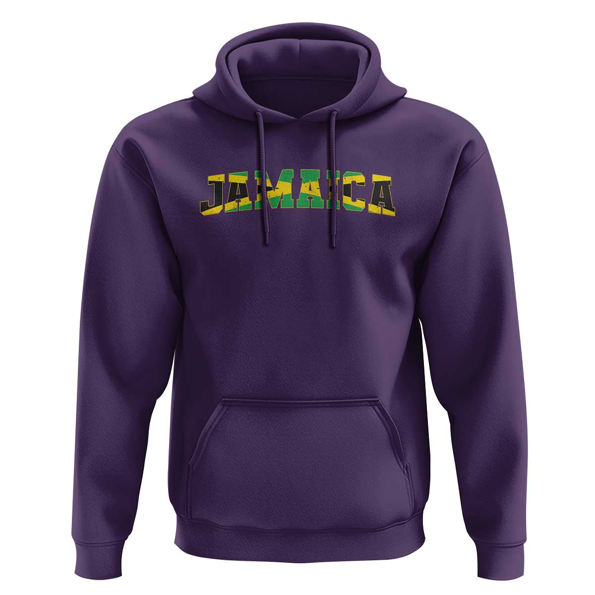 Jamaican Pride Hoodie Retro Jamaica Flag Distressed Varsity Lettering Style - Wonder Print Shop
