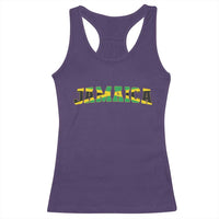 Jamaican Pride Racerback Tank Top Retro Jamaica Flag Distressed Varsity Lettering Style - Wonder Print Shop