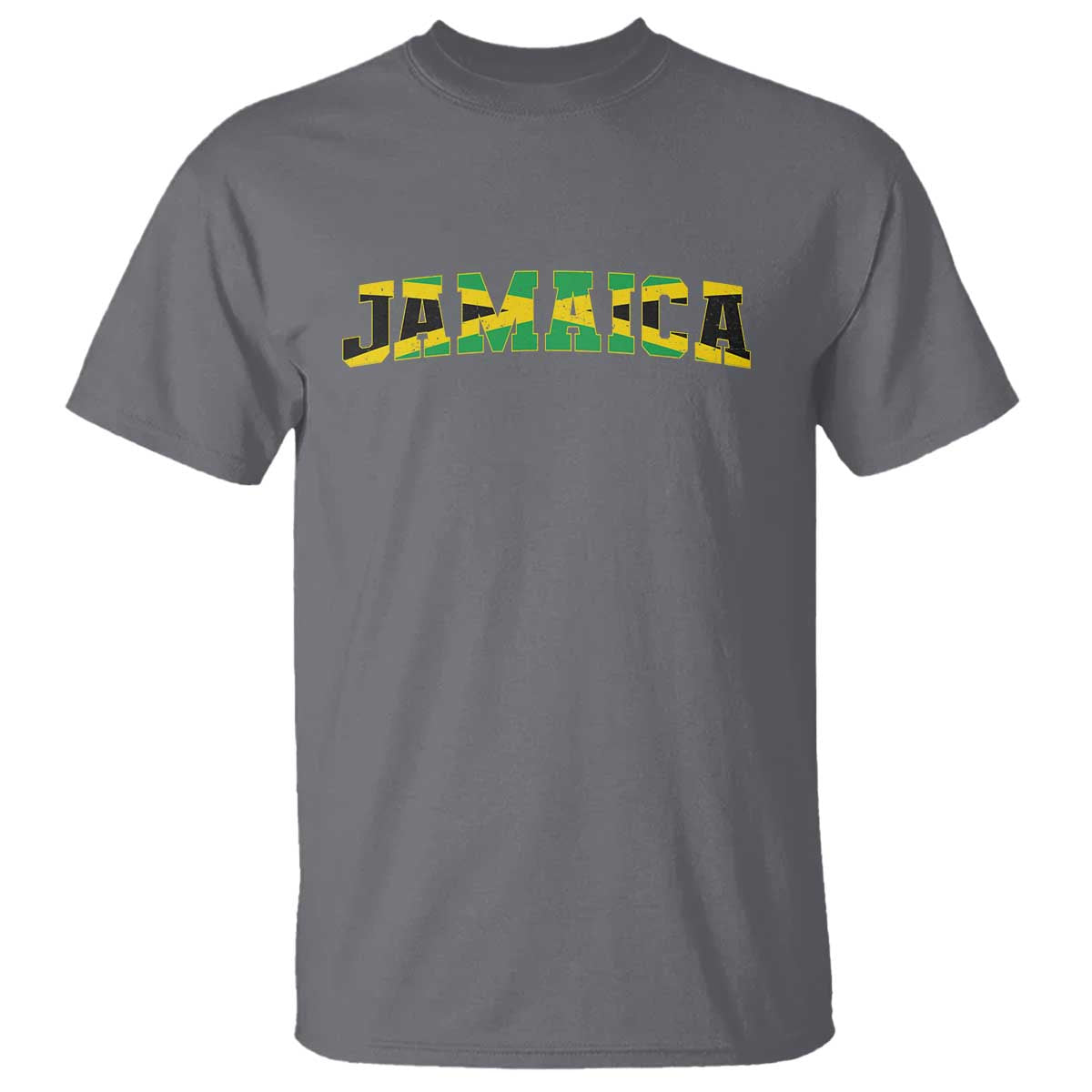 Jamaican Pride T Shirt Retro Jamaica Flag Distressed Varsity Lettering Style - Wonder Print Shop
