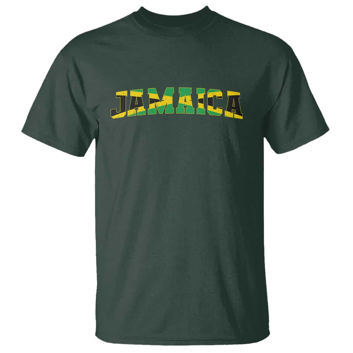 Jamaican Pride T Shirt Retro Jamaica Flag Distressed Varsity Lettering Style - Wonder Print Shop