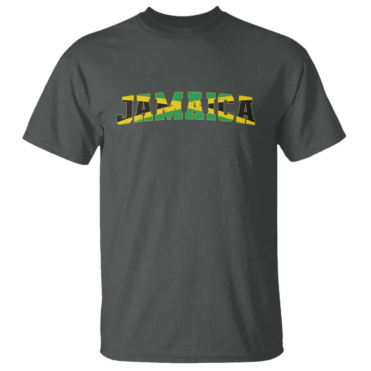Jamaican Pride T Shirt Retro Jamaica Flag Distressed Varsity Lettering Style - Wonder Print Shop