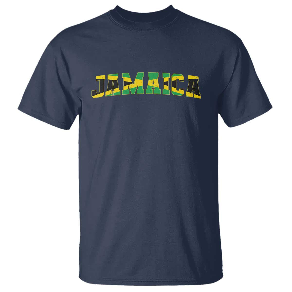 Jamaican Pride T Shirt Retro Jamaica Flag Distressed Varsity Lettering Style - Wonder Print Shop